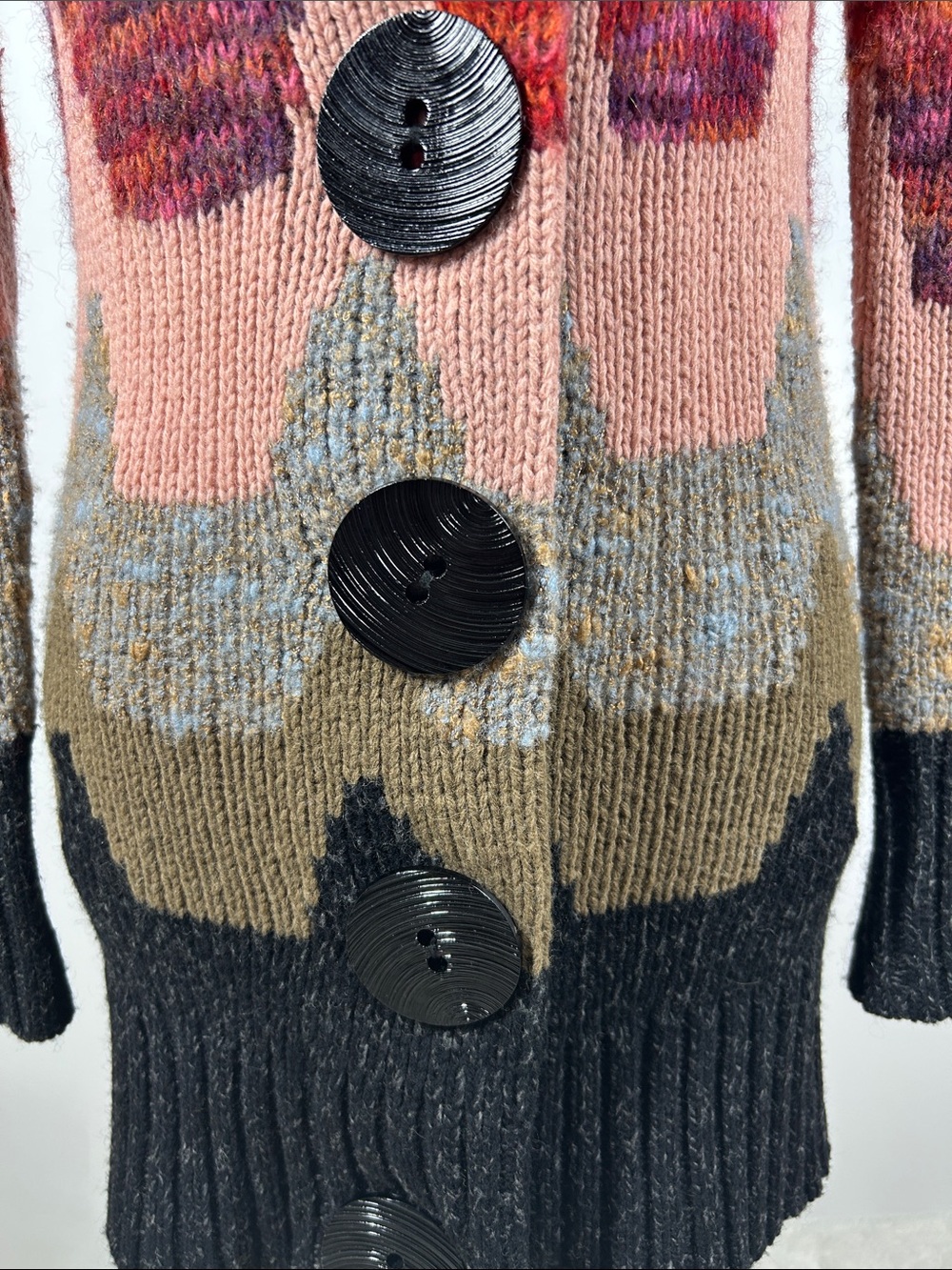 Anthropologie Sleeping on Snow Loops & Angles Wool Knit Sweater Coat XS - Picture 6 of 15